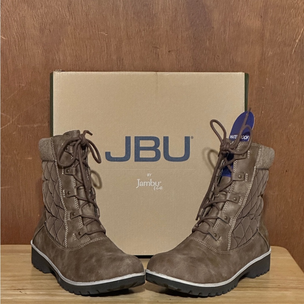 JBU Taupe Quilted Combat Boots